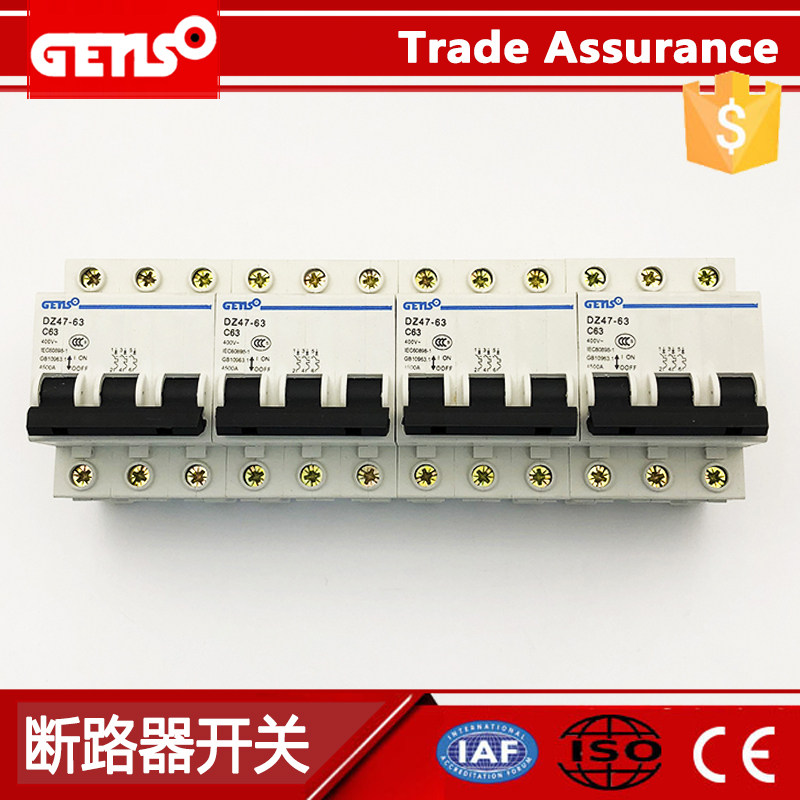 JX DZ47 Circuit Breaker Air Switch 1P 2P 3P4P 32A 63A Air Switch