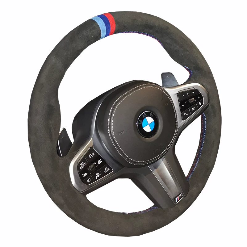 Comfortable non-slip multicoloured steering wheel, custom-made