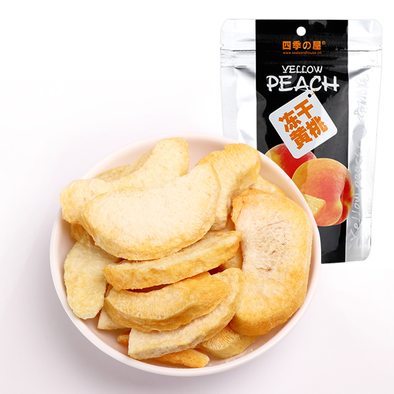 (Zone 199-100) Four Seasons House Frozen Dried Yellow Peach Crunchy Fruit Dried Food Internet-famous Office Snacks