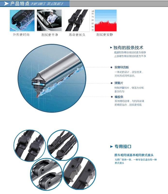 Gạc gạt nước không xương Geely Emgrand EC715 / EC718 / EC7RV Global Hawk GC7 - Gạt nước kiếng cần gạt nước