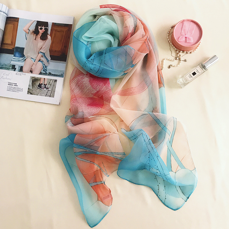 2021 new spring and autumn summer Korean version snowspun silk scarves woman oversized long version 100 lap shawl double-purpose yarn towel