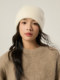 High-end 100% pure wool double-layer thickened knitted wool hat for women in winter cold-proof pile hat to show face and trend