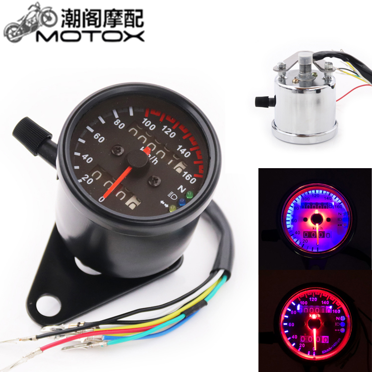 Xe máy CG125 sửa đổi retro đồng hồ mã bảng đo đường kính GN125 cỏ trên bay Tianjun sửa đổi đồng hồ điện tử xe máy