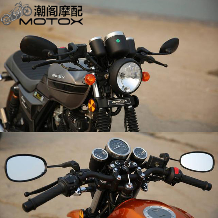 Ranger stick vua GN retro xe máy sửa đổi cà phê đen mạ điện gương chiếu hậu gương gương lĩnh vực lớn của tầm nhìn gương xe máy nhỏ vuông