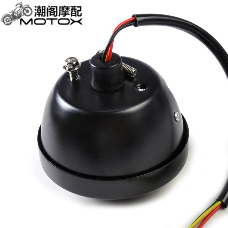 Phụ kiện xe máy màu đen mát mẻ hàng rào xe máy refit đèn hậu xe điện đèn phanh Harley retro kim loại đèn hậu đèn led xe máy siêu sáng 60w