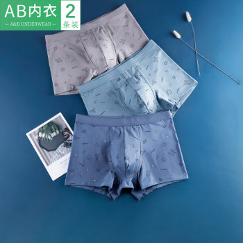2 ຄູ່ ab underwear ຜູ້ຊາຍຝ້າຍ lycra underwear stretch ສະດວກສະບາຍ boxer briefs ໄວຫນຸ່ມພິມກາງ rise antibacterial shorts toe