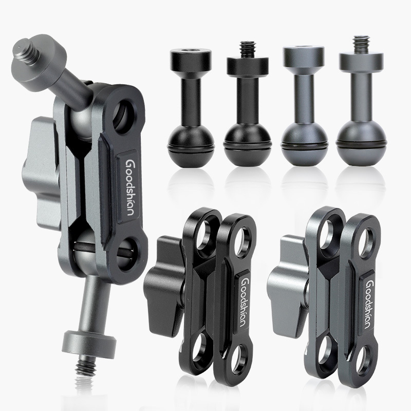 Metal Phone Action Camera Mirrorless Pea-Shaped 17mm Ball Head Clamp Joint Universal Stand Anti-Slip Expansion Car Mount