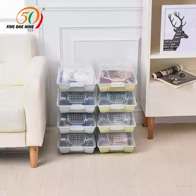 Thickened large crystal shoe box transparent shoe box shoe finishing storage box plastic shoe box drawer shoe box
