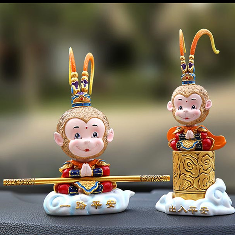 Car swing head net red cute Qi Tian Anglican Sun Wuqing Ping An Monkey Car Car Interior Decoration Products