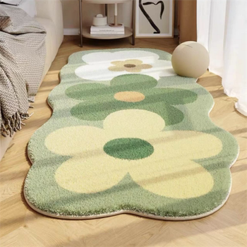 Ins floral master bedroom bedside blanket bedroom living room carpet special-shaped irregular girls bedroom bedside blanket bedside blanket