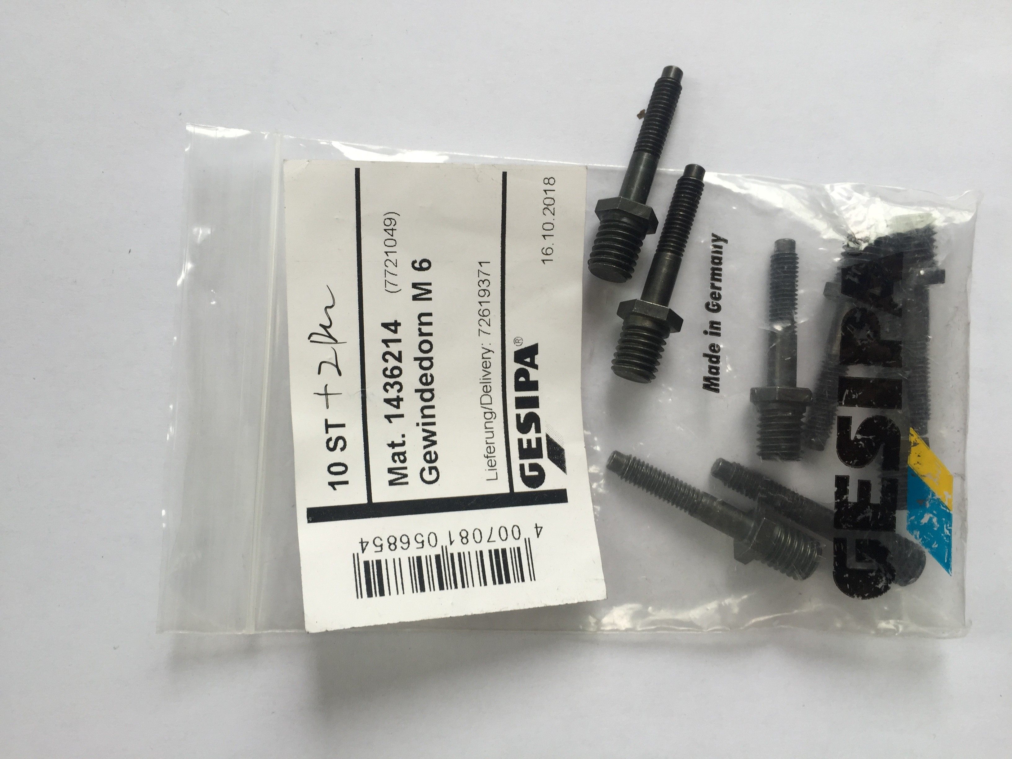 German GESIPA rivet gun accessories threaded rod riveted 1436214 1436214 1435059 7262043 M6