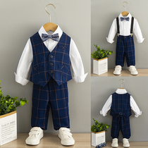 Children's suit flower boy dress suit England handsome little host costume boy piano costume summer