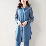 Длинная дизайнерская рубашка, средней длины, по фигуре