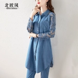 Длинная дизайнерская рубашка, средней длины, по фигуре