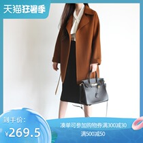 (Off-season clearance 50% off only 2695 yuan)Double-sided wool coat womens long wool coat small man