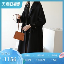 Korean version of the double-sided coat womens long 2020 new loose Japanese Hepburn style autumn and winter wool wool coat
