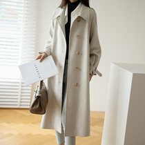 2021 New trench coat women long suede this year popular English style jacket Korean loose autumn winter coat