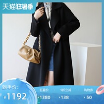 Double-sided wool coat womens 2020 autumn and winter new wool coat Korean version loose medium long section Hepburn style long section