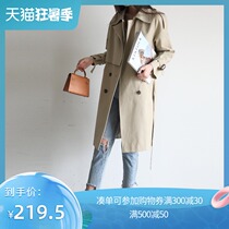 (50% off clearance only 219 5 yuan)Korean version of womens windbreaker womens medium-long small windbreaker womens coat F368