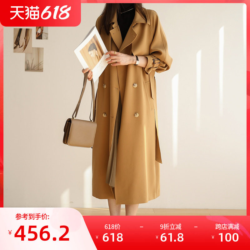 Carjolie weaters 2021 The new mid-long version of the Korean version of the Korean version Inlenwind this year the popular temperament jacket spring and autumn