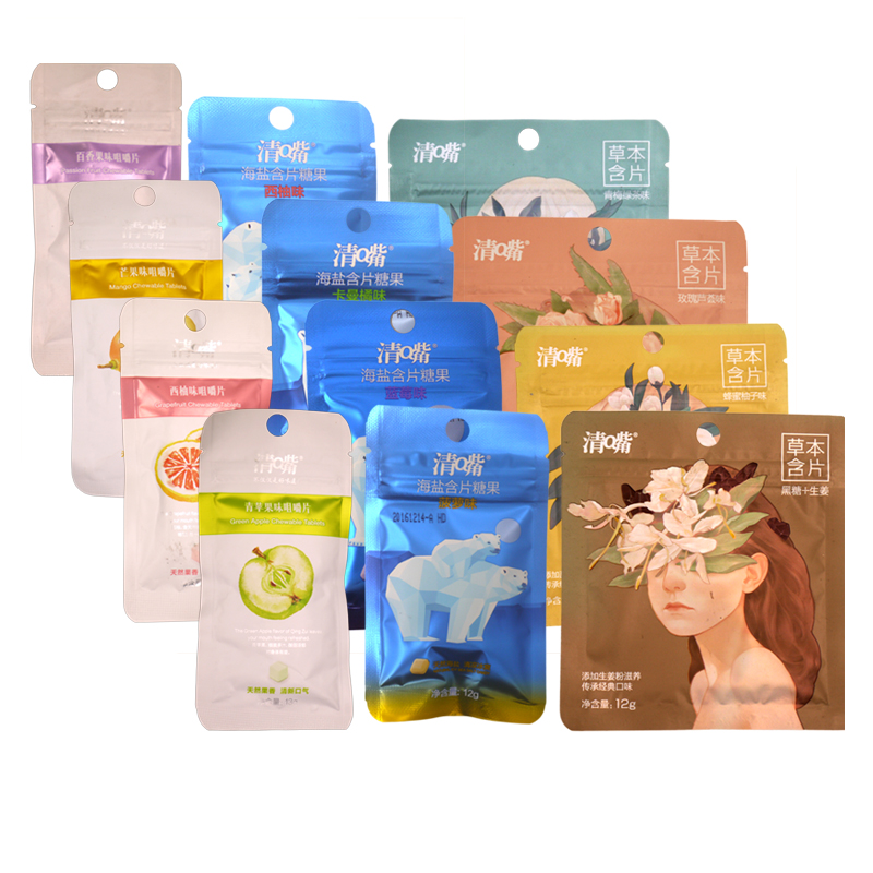 Clear mouth chewing gum fruit fresh breath kissing sugar mint tablets chewing snacks herbal sea salt clear Q mouth lozenges