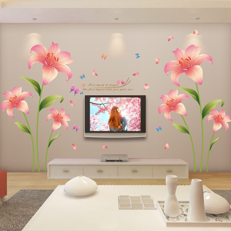 Cozy Flowers Bedroom Living Room TV Background Wall Stickler Stickler Removable Sofa Wall Deco Wall Paper Self Adhesive