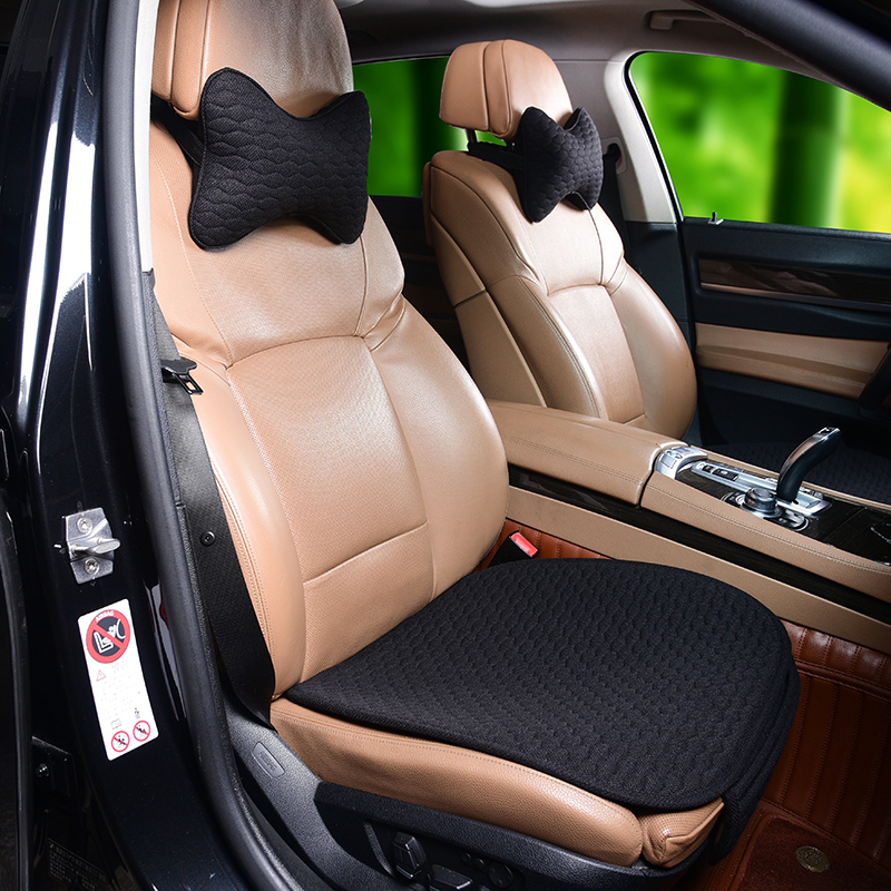 Car seat cushion cotton and linen single-piece four seasons universal three-piece winter no backrest breathable net red linen rear seat cushion