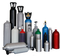 Various gas cylinders such as aluminum oxygen cylinder nitrogen cylinder food class carbon dioxide argon helium