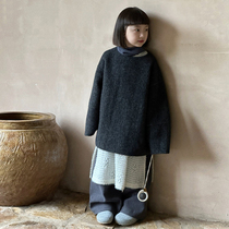 Korean childrens clothing girls coat 2024 winter new style medium and large childrens high-end double-sided woolen warm coat jacket