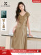 Xiangying khaki suit skirt ຊຸດສອງສິ້ນສໍາລັບແມ່ຍິງ 2026 summer ໃຫມ່ເທິງແລະ skirt ແບບຊາ outfit ສໍາເລັດຊຸດ