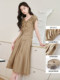 Xiangying khaki suit skirt ຊຸດສອງສິ້ນສໍາລັບແມ່ຍິງ 2026 summer ໃຫມ່ເທິງແລະ skirt ແບບຊາ outfit ສໍາເລັດຊຸດ