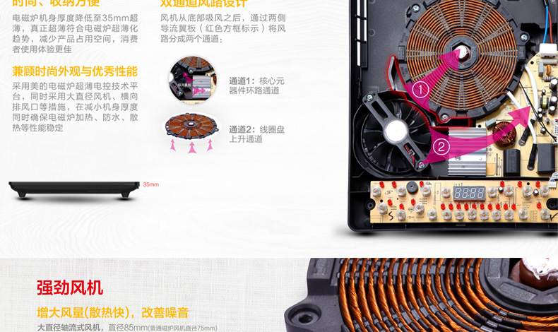 bếp điện từ và bếp hồng ngoại Midea beauty C21-RH2133S Bếp điện từ thông minh nồi lẩu thông minh Bếp điện từ bếp lửa bếp từ boss