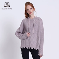 季候风 Лонгслив, нарукавники, свитер, трикотажная элегантная модная толстовка с капюшоном