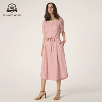 季候风 Ретро рубашка, ремень, комбинезон, штаны, комплект, высокая талия