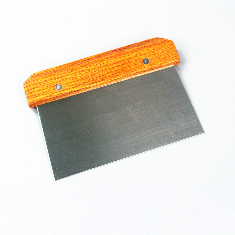 Stainless steel scraper wooden handle scraper flour cutter noodle cutter intestine powder nougat split knife baking tool