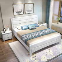 Solid wood bed Chinese style 1 8 meters simple modern double bed 1 5 meters bedroom wedding bed economical factory direct sales big bed