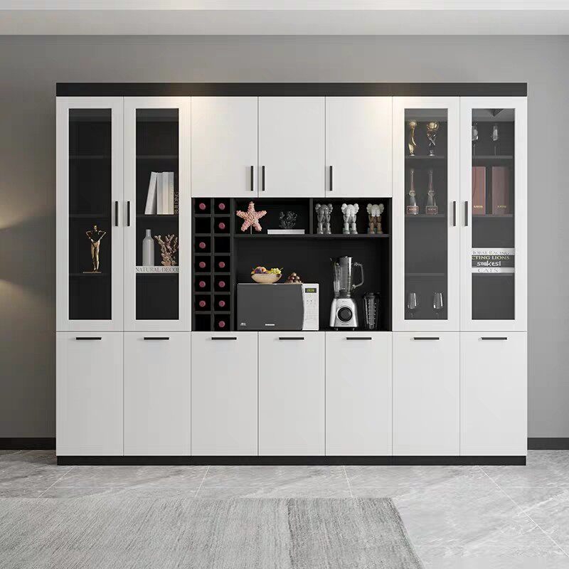 Dining cabinet wine cabinet integrated against the wall modern minimalist living room high cabinet to the top storage cabinet dining room rack small apartment
