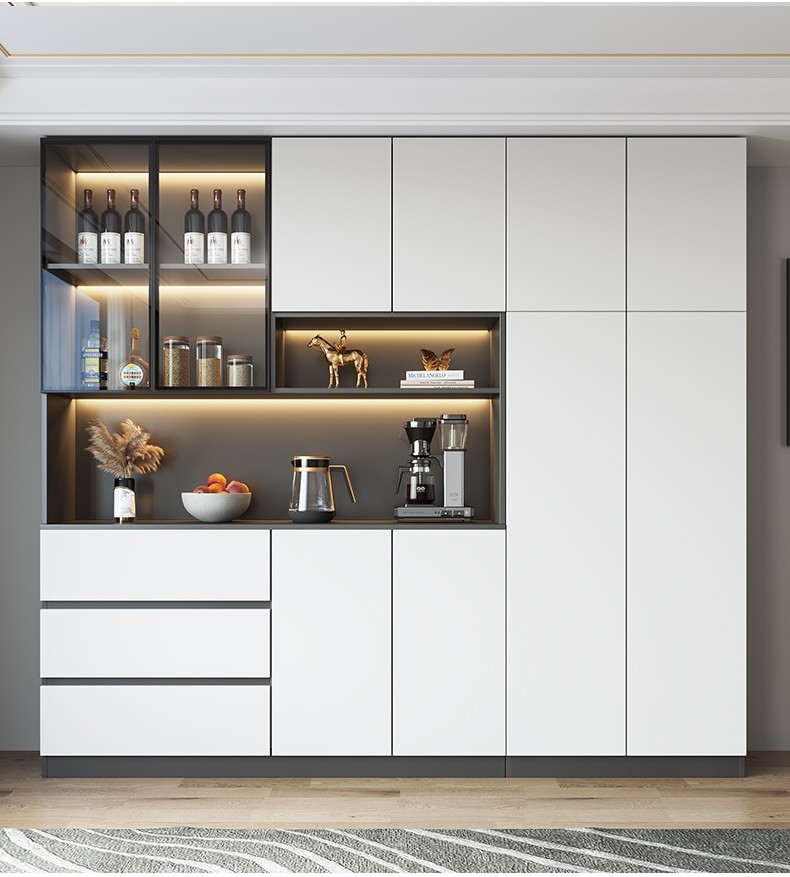 Dining cabinet high cabinet integrated against the wall modern minimalist light luxury living room dining room home tea wine cabinet locker
