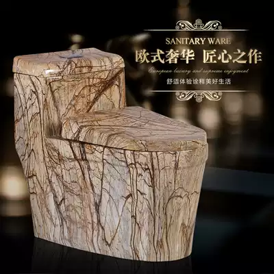 Wood grain toilet household pumping toilet Marble grain color personalized toilet Super swirling water-saving large diameter