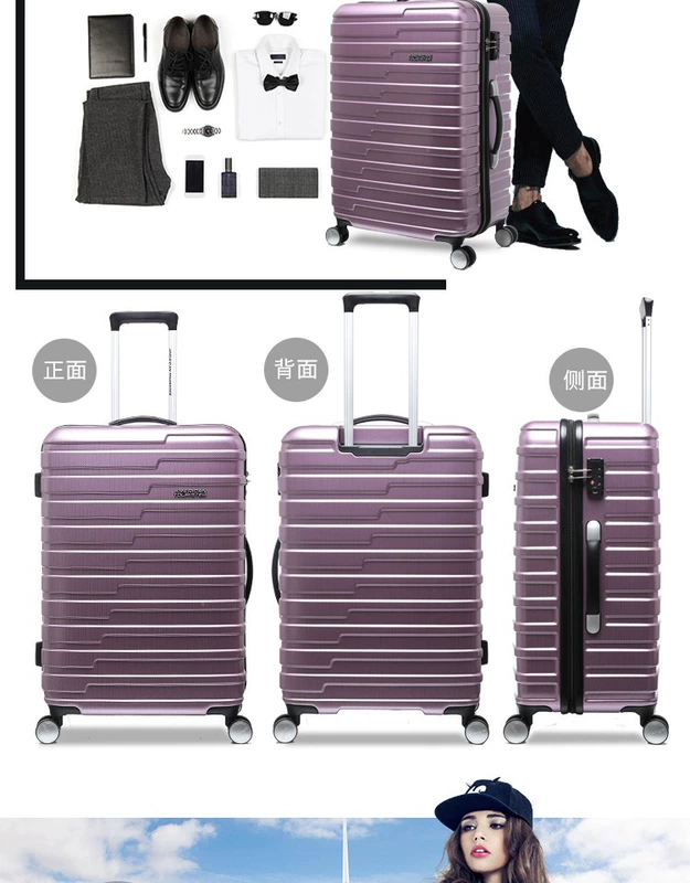 Trường hợp xe đẩy du lịch Mỹ 20 inch nữ 26 inch túi hành lý nam 22 hộp du lịch sinh viên phổ quát khóa bánh xe BF9 - Va li