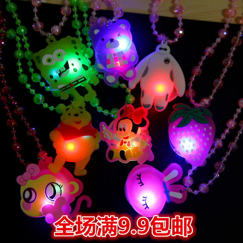 Luminous necklace children cartoon festival decoration flashing light small toy pendant night market stalls supply kindergarten reward