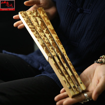 Shanyue new portable folding fan ancient style Fragrant Concubine bamboo 95 inch Wen play fan bamboo Meier Chinese style