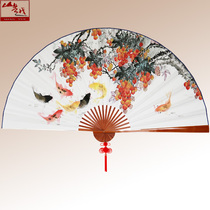 Shanyue new craft style retro style big hanging fan decoration Fan Wall fan 70cm big fan Xuan paper fan custom