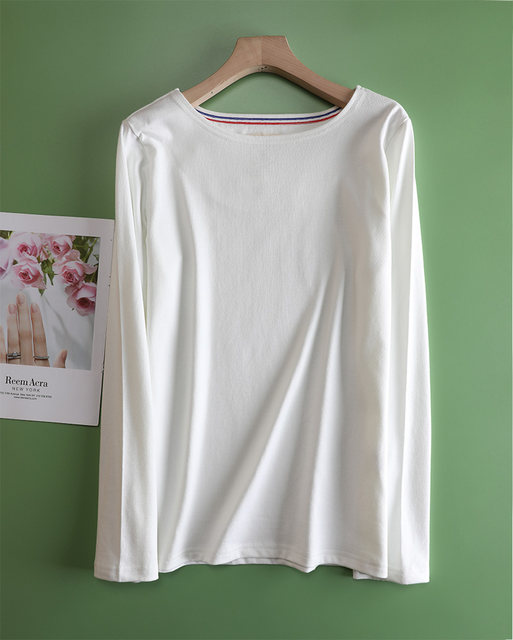 Long sleeve British style knitted cotton women's soft and skin-friendly