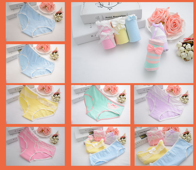 Đồ lót nữ bông vải cotton mô hình sinh viên sexy thoáng khí đơn giản cô gái Nhật Bản tóm tắt dễ thương hộp quà tặng