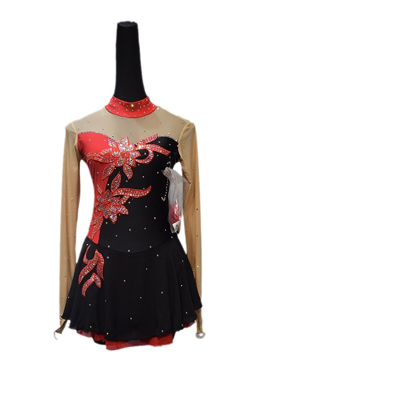 Spot 10 Yard Figure Skating Suit Adult Children Custom Spandex Blouses Performance Suit Competition Training Play Out