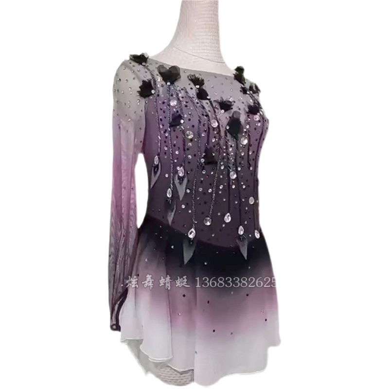 Figure Skating Suit Adult Children Custom Spandex Assay Exam Performance Costume Contest training Skating Skirts for Skating Skirts