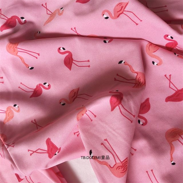 ອາຍຸ 2-4 ປີສົ່ງອອກເດັກຍິງເດັກນ້ອຍທີ່ຫນ້າຮັກສີແດງມົງກຸດ crane bell-sleeved one-piece swimsuit zipper long-sleeved triangle swimsuit