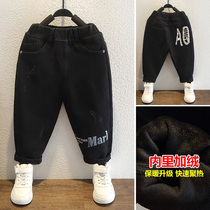Boys jeans autumn winter 2021 new children handsome pants small children casual pants Korean fashion trend