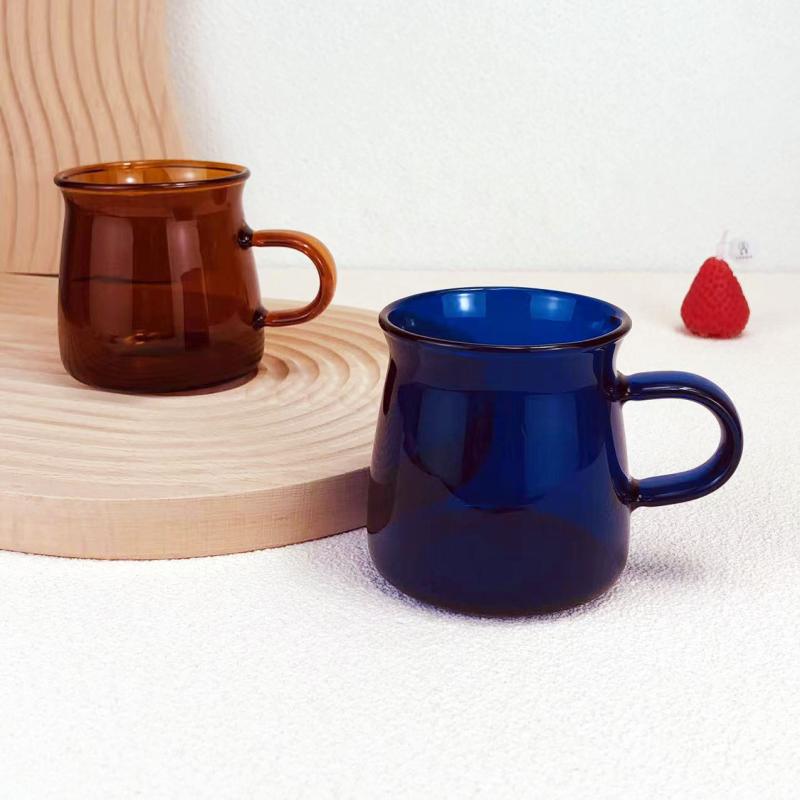 Colored glass Coffee Cups Ice and Iron Dining Room Juice Breakfast Out of the cup with disc Suit Day Style Milk Cup